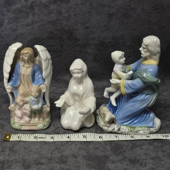 K's Collection Ceramic Guardian Angel & Jesus w Kids and Mother Mary Home Decor - Picture 10 of 13